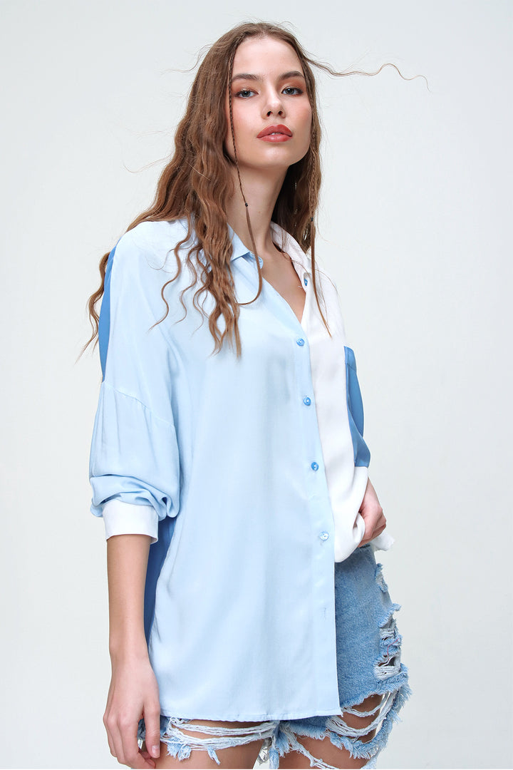 قميص ملون بجيب واحد