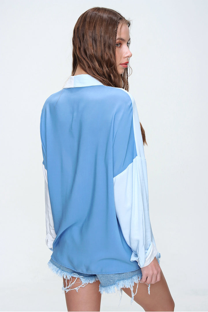 قميص ملون بجيب واحد