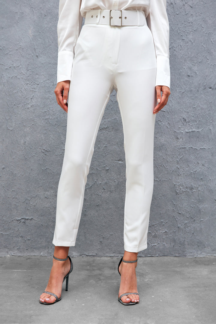 بنطلون حزام بيج