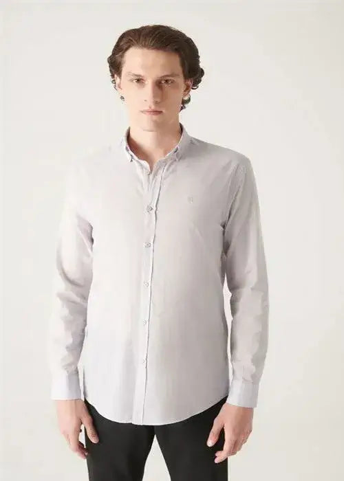 AVVA Chemise Gris clair Homme