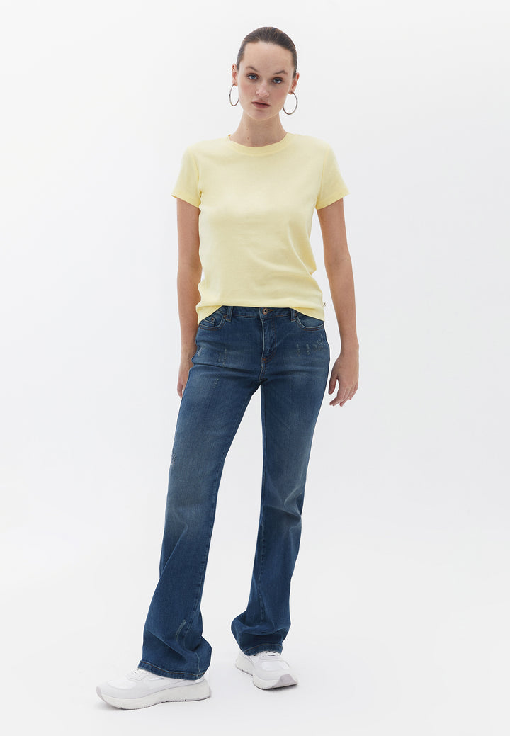 تي شيرت محبوك للسيدات