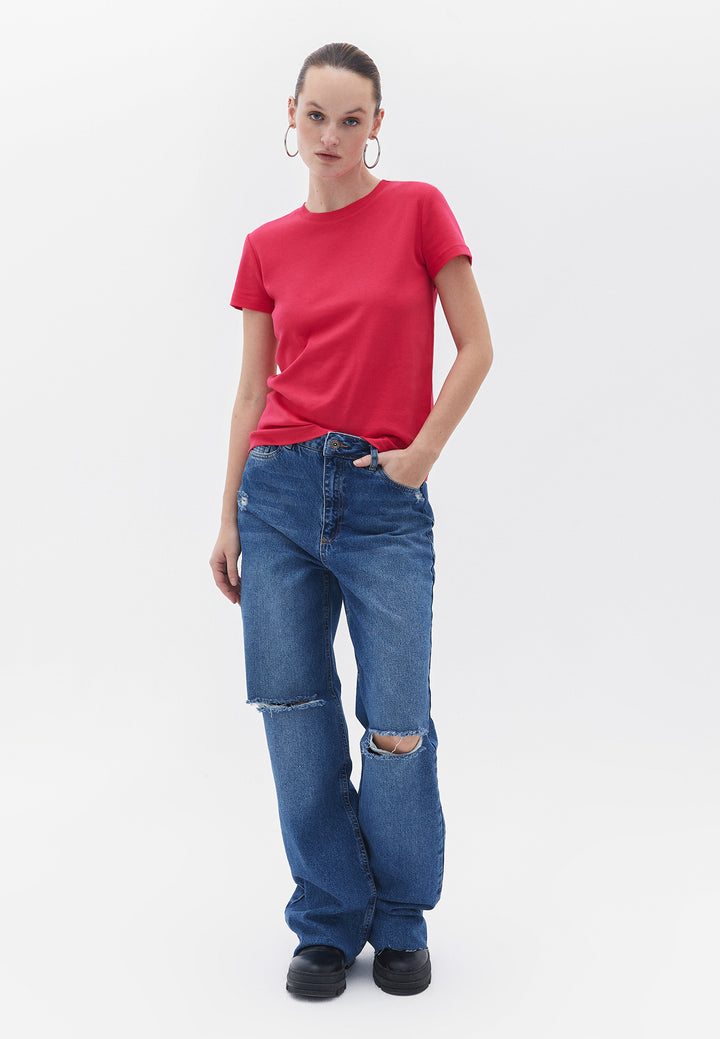 تي شيرت محبوك للسيدات