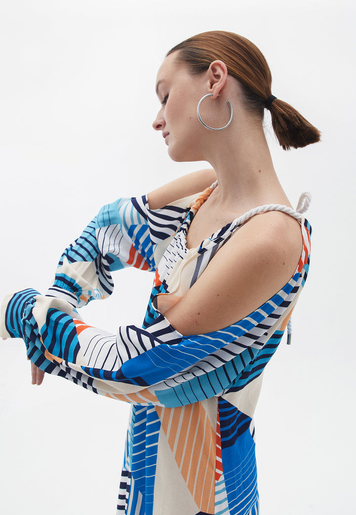 فستان طويل منسوج للسيدات