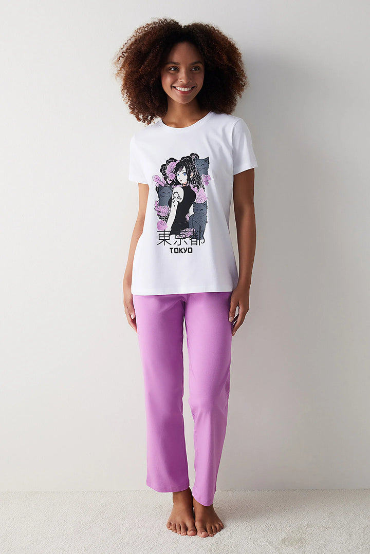 طقم بيجامات نسائية بطبعات