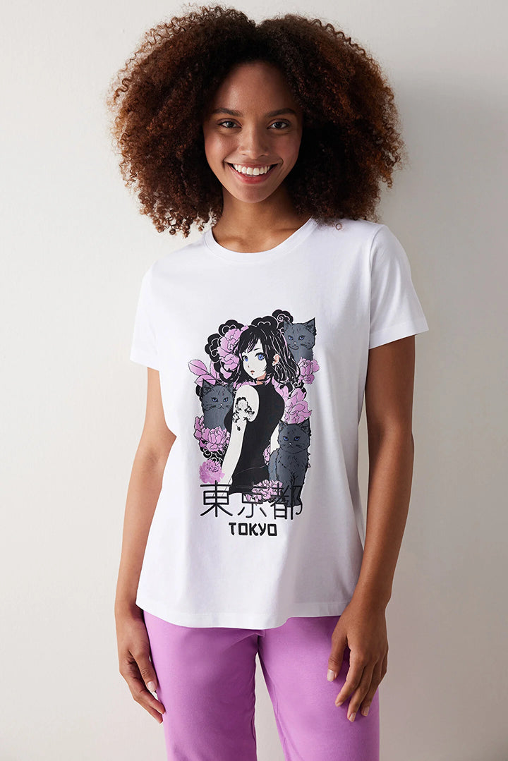 طقم بيجامات نسائية بطبعات