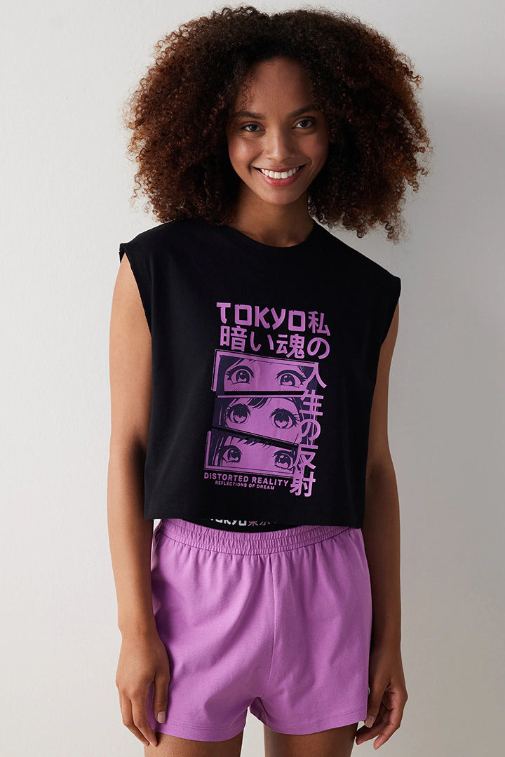 طقم بيجامات نسائية بطبعات