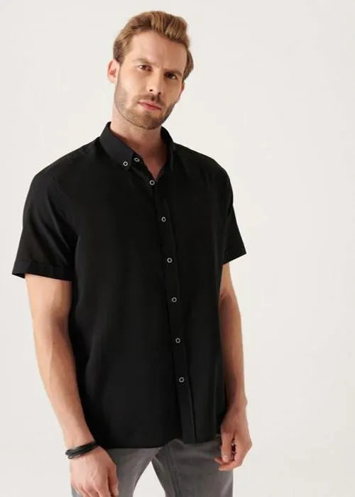 AVVA Chemise Noire Homme