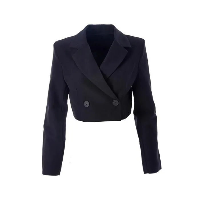 QUZU Veste Courte à Un Bouton - Noir