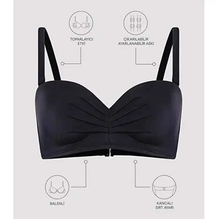 PENTI Haut de Bikini Noir Lotus