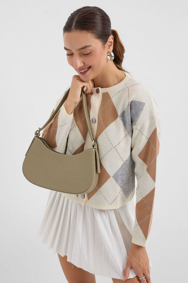 Bigdart Sac à main plat femme kaki 010167