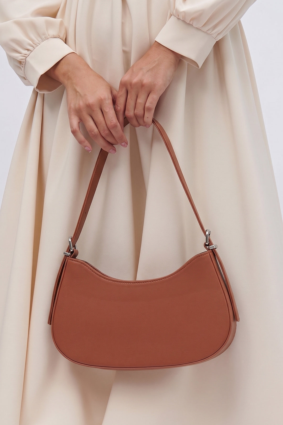 Bigdart Sac baguette uni pour femme - Cognac 010167