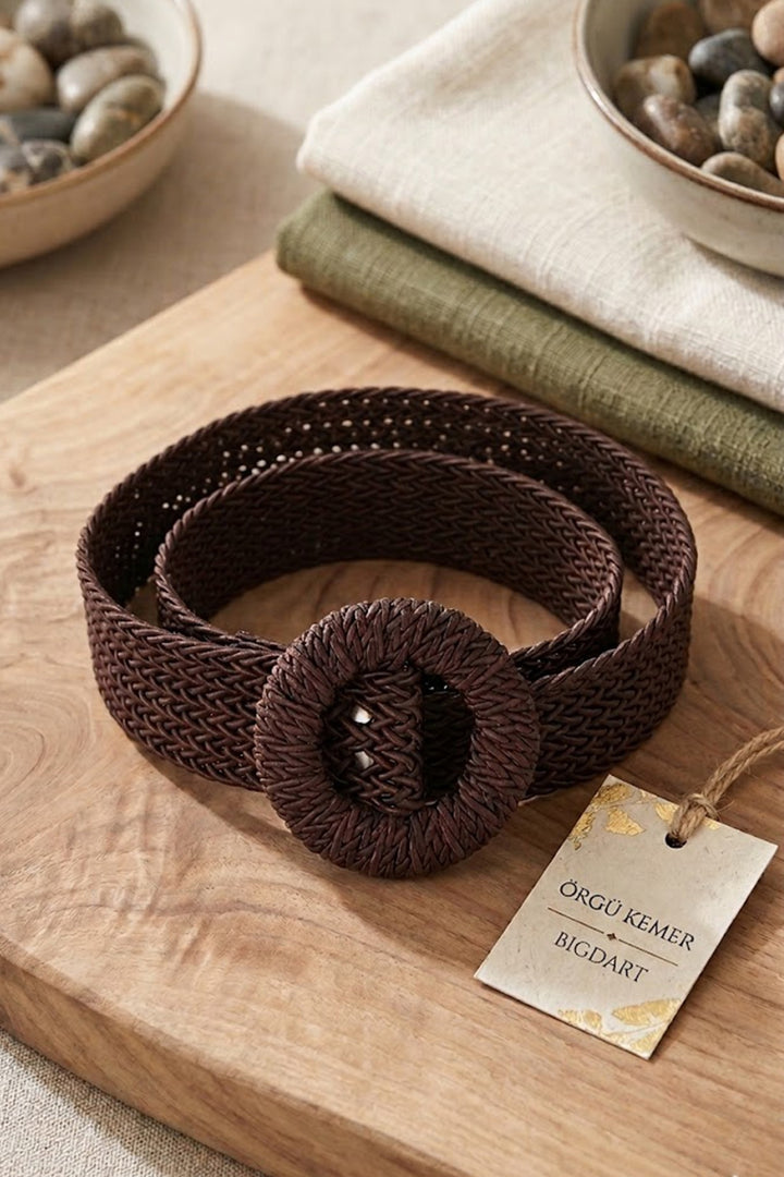 Bigdart Ceinture en paille 01026 - Marron clair