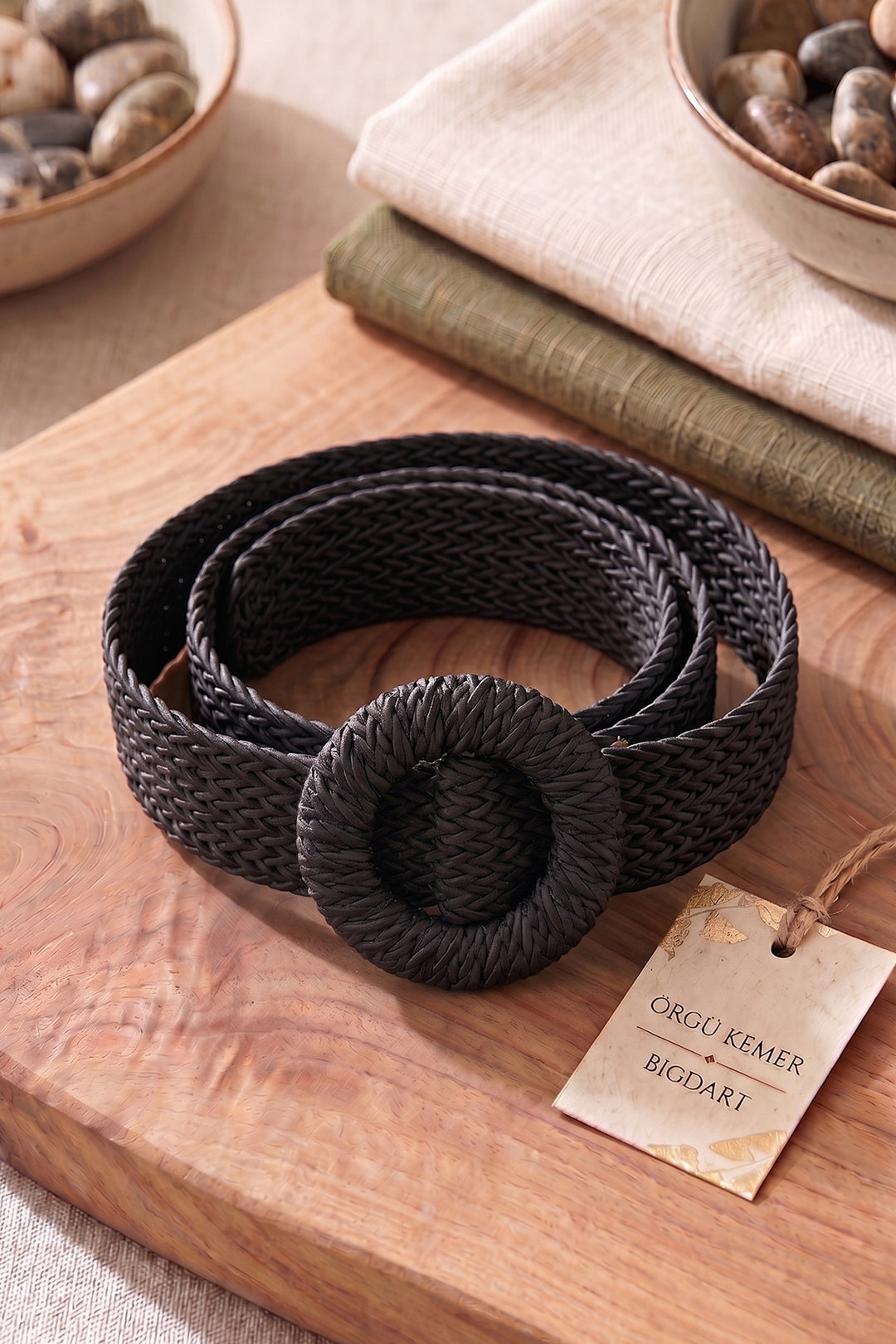Bigdart 01026 Ceinture en Osier - Noire
