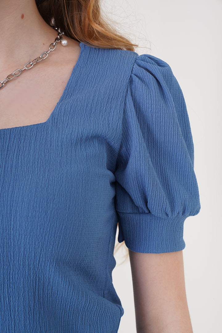 Bigdart Top en tricot à encolure carrée 0409 - Indigo