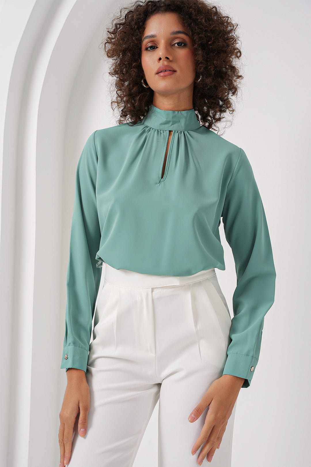 Bigdart Blouse avec détail de fenêtre 0418 - su Vert