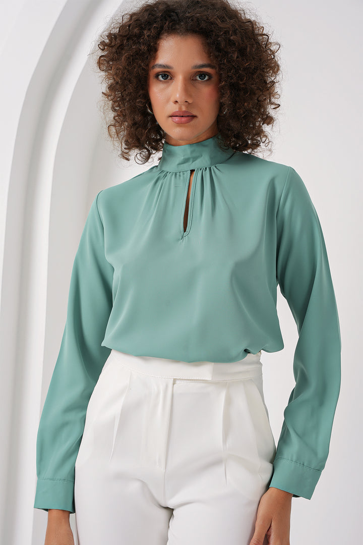 Bigdart Blouse avec détail de fenêtre 0418 - su Vert