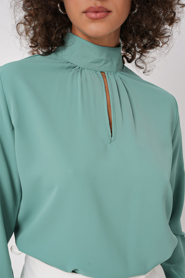 Bigdart Blouse avec détail de fenêtre 0418 - su Vert