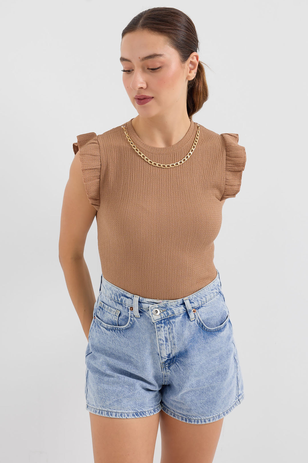 Bigdart 0430 Blouse tricotée - Camel