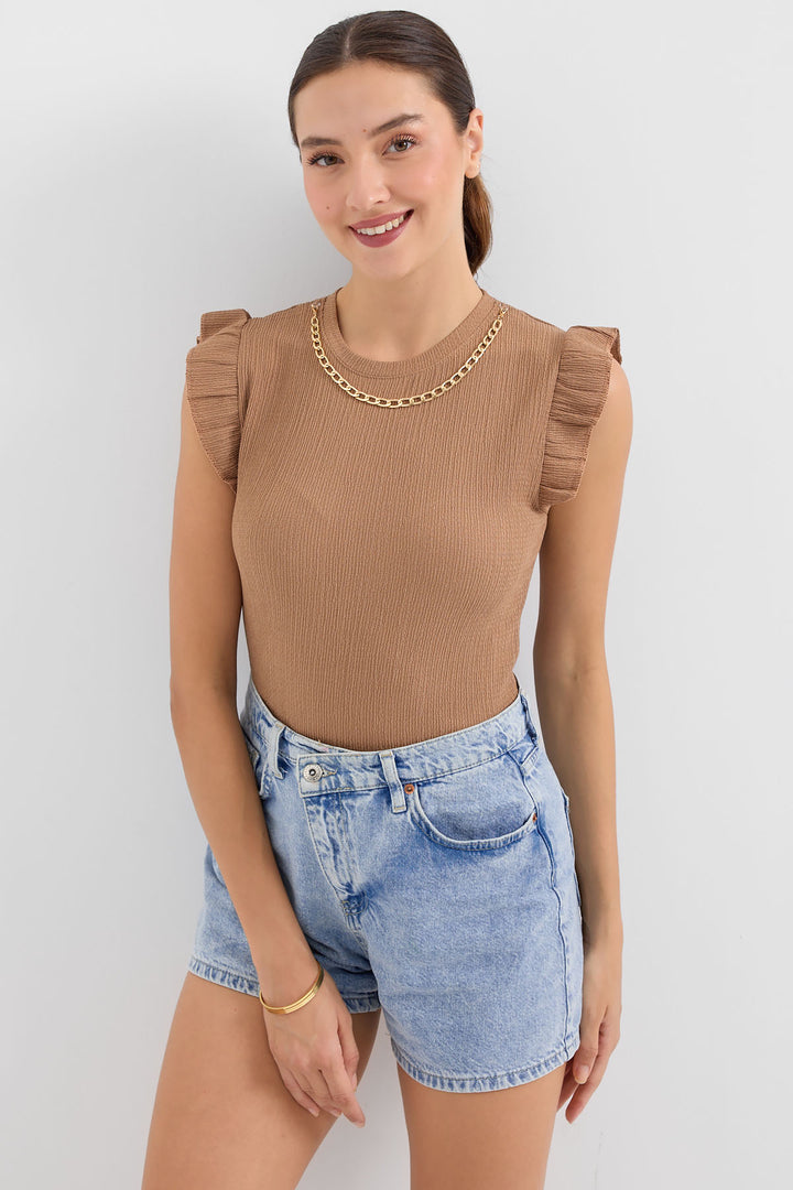 Bigdart 0430 Blouse tricotée - Camel