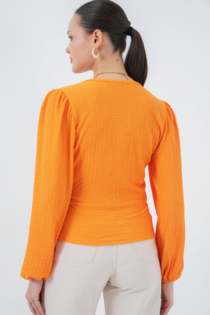 Bigdart Blouse Tricotée Enveloppe 0441 - Orange