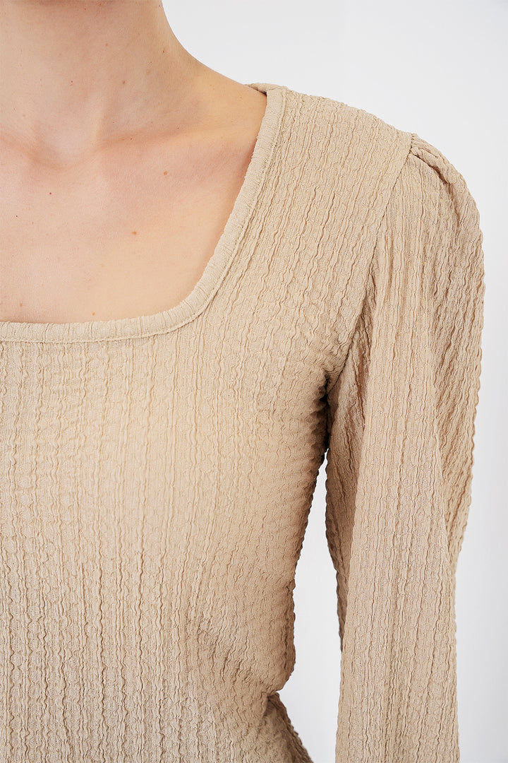 Bigdart 0442 Blouse à Manches Longues - Biscuit