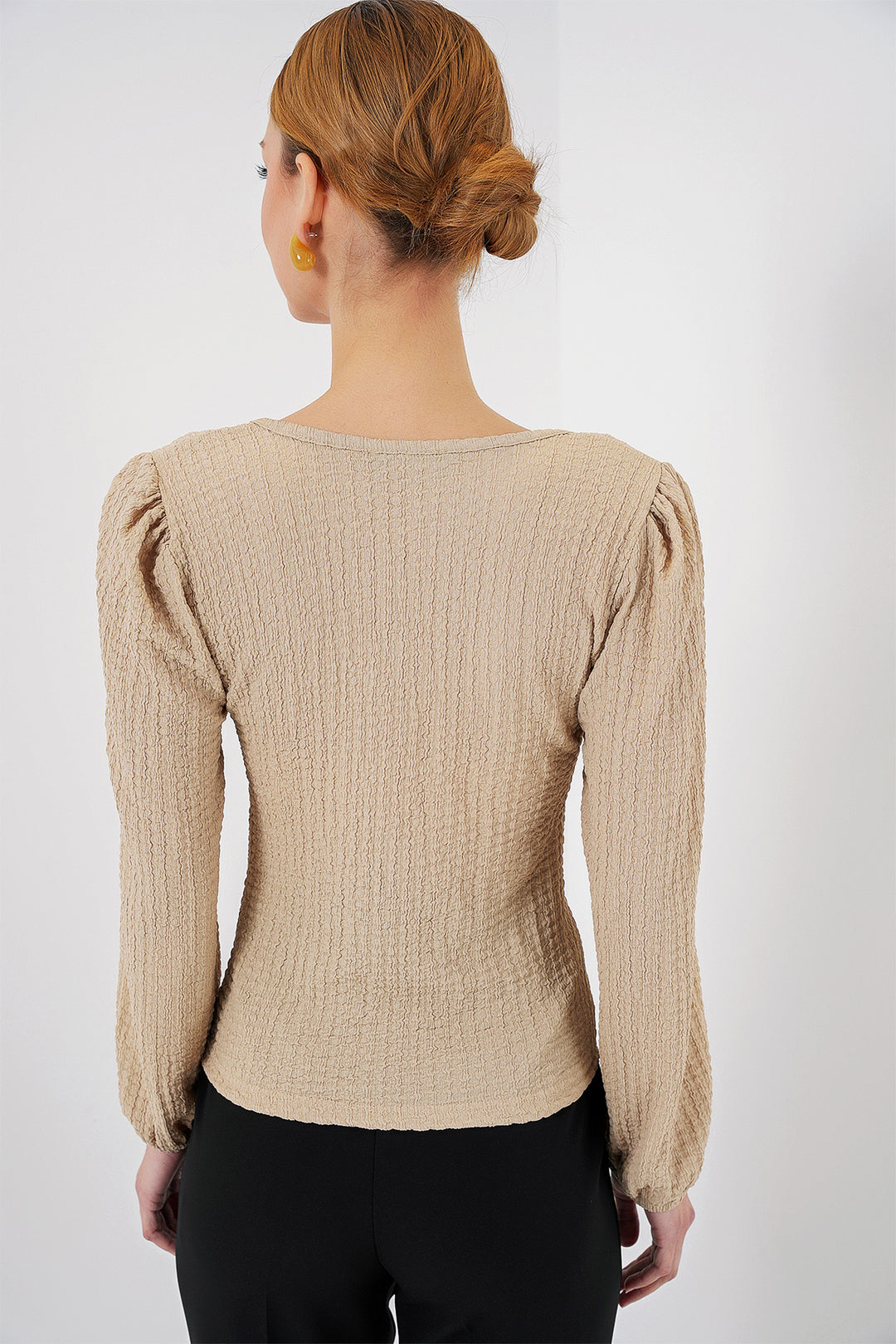 Bigdart 0442 Blouse à Manches Longues - Biscuit