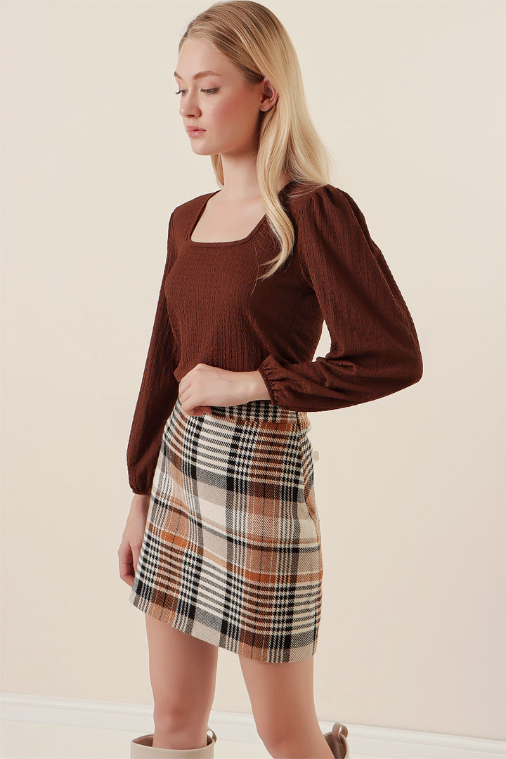 Bigdart 0442 Blouse à manches longues - Marron