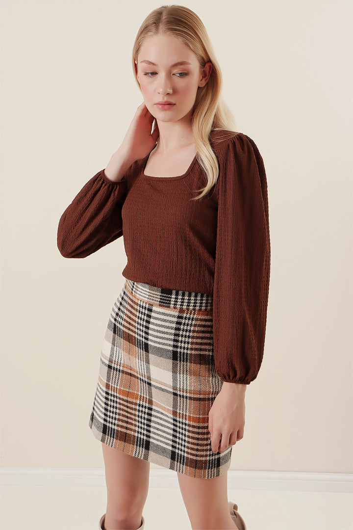 Bigdart 0442 Blouse à manches longues - Marron