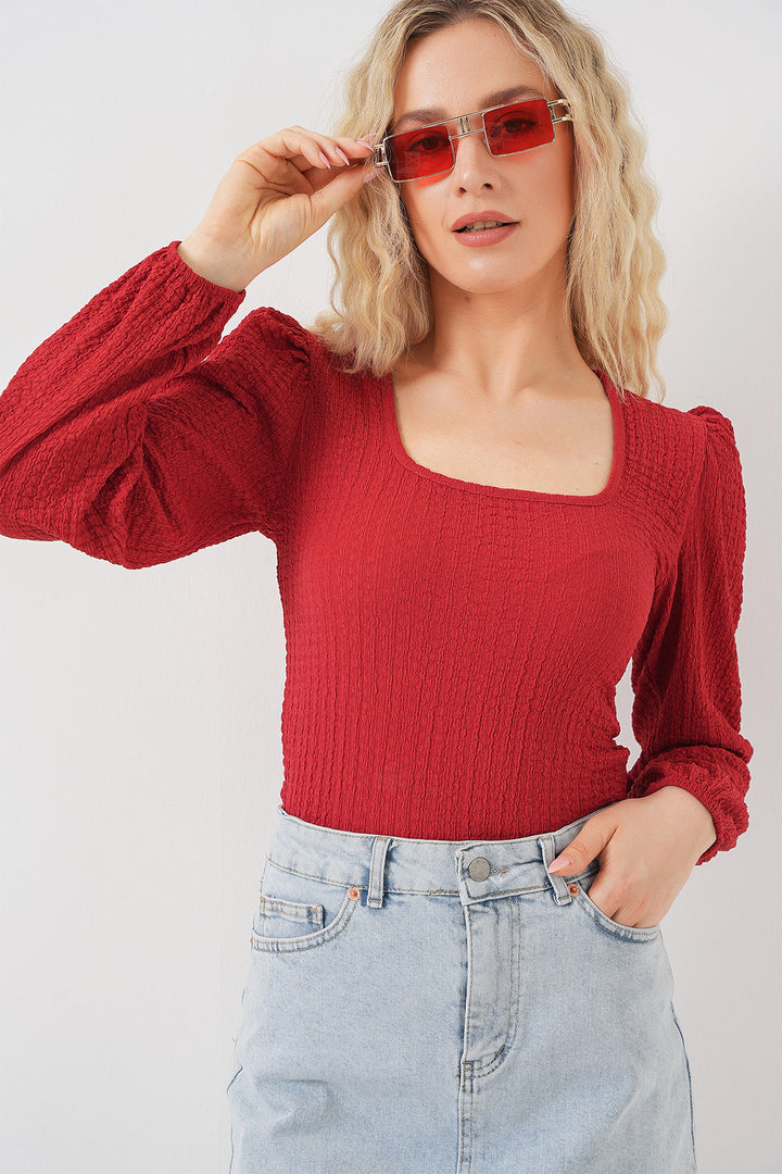 Bigdart 0442 Blouse à manches longues - Rouge