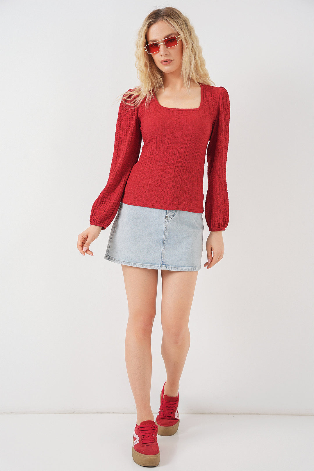 Bigdart 0442 Blouse à manches longues - Rouge