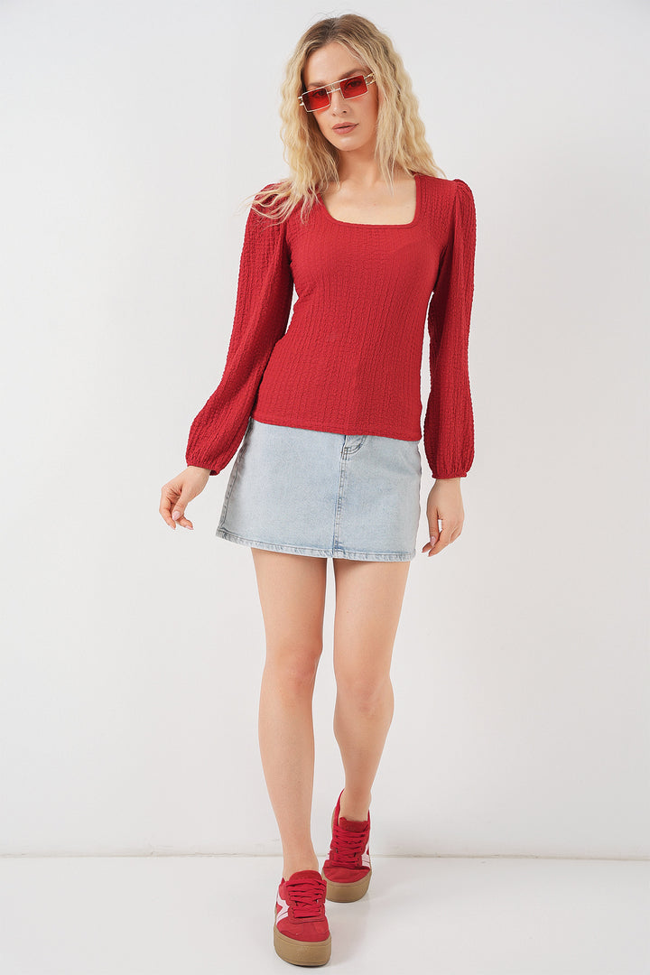 Bigdart 0442 Blouse à manches longues - Rouge