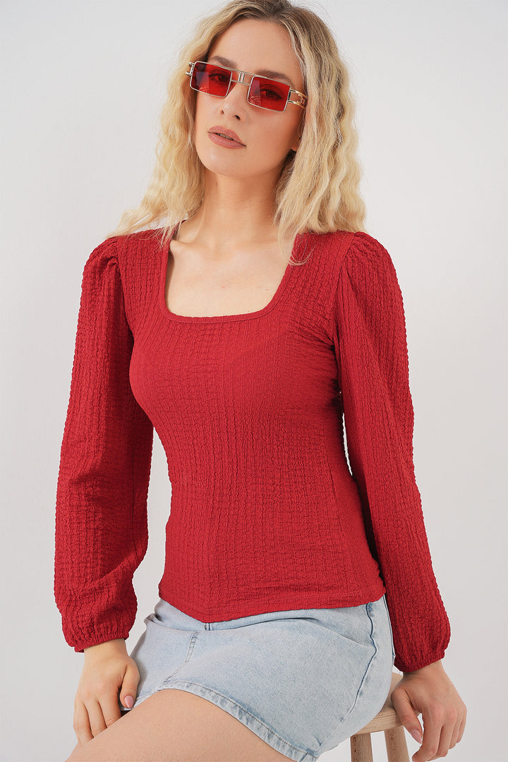 Bigdart 0442 Blouse à manches longues - Rouge