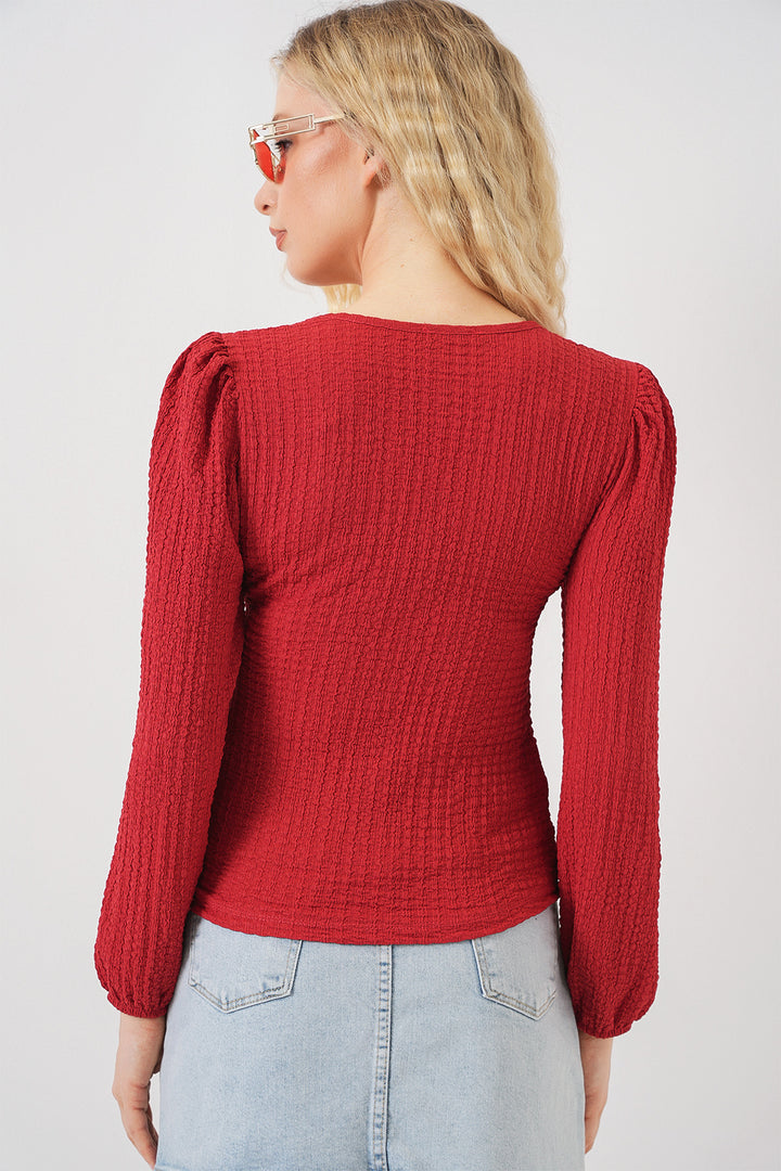 Bigdart 0442 Blouse à manches longues - Rouge