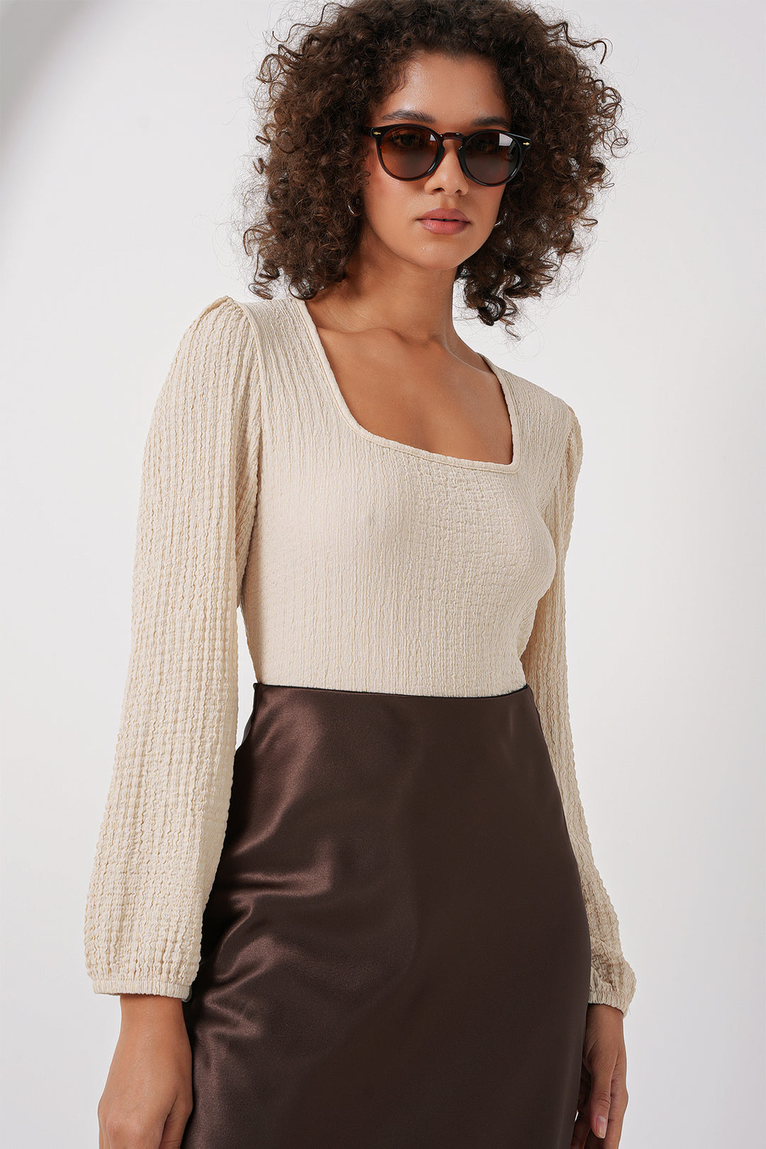 Bigdart 0442 Blouse à manches longues - Crème
