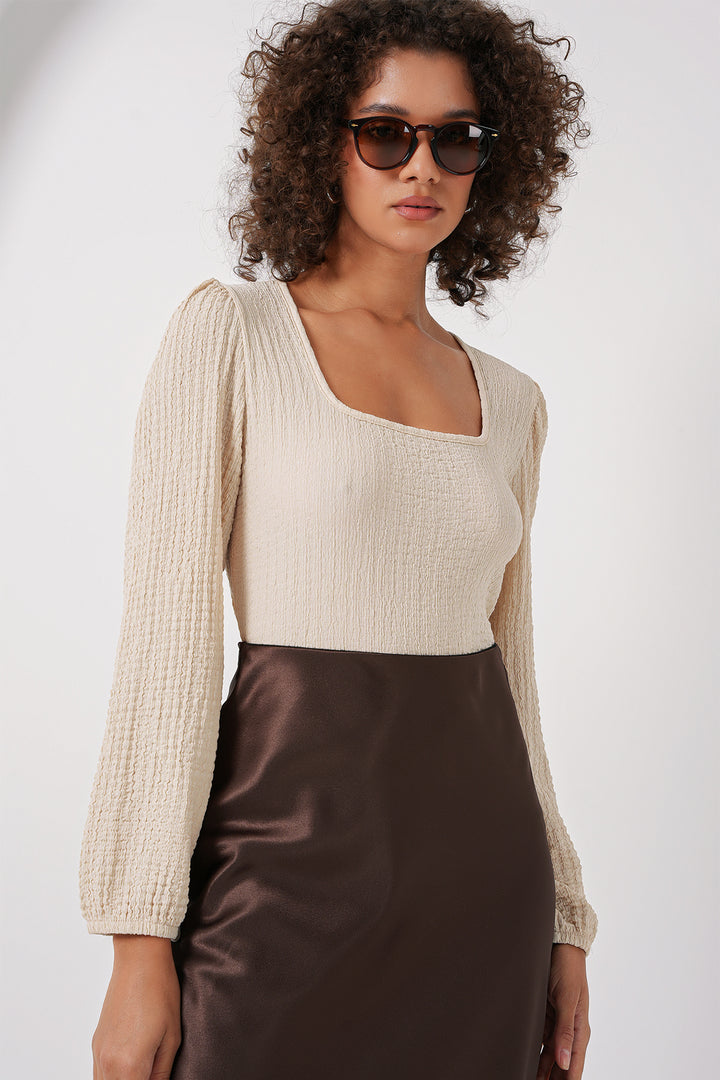 Bigdart 0442 Blouse à manches longues - Crème
