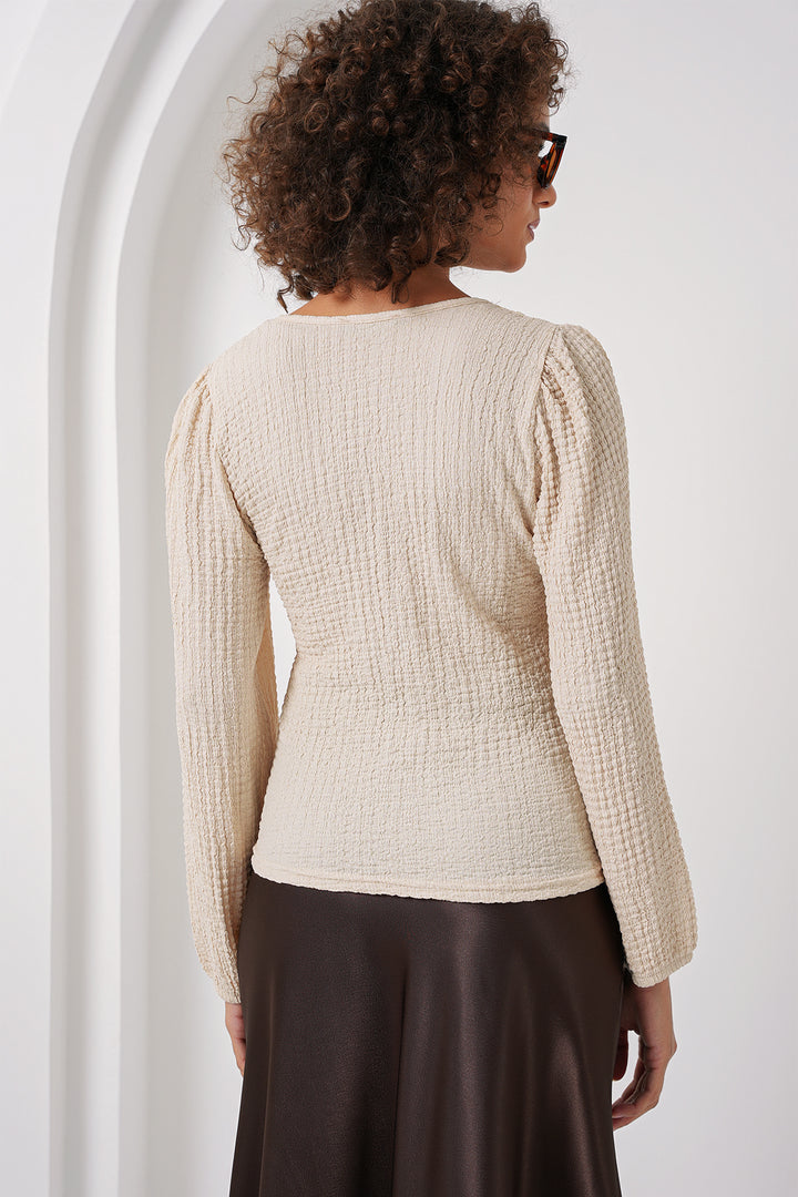 Bigdart 0442 Blouse à manches longues - Crème