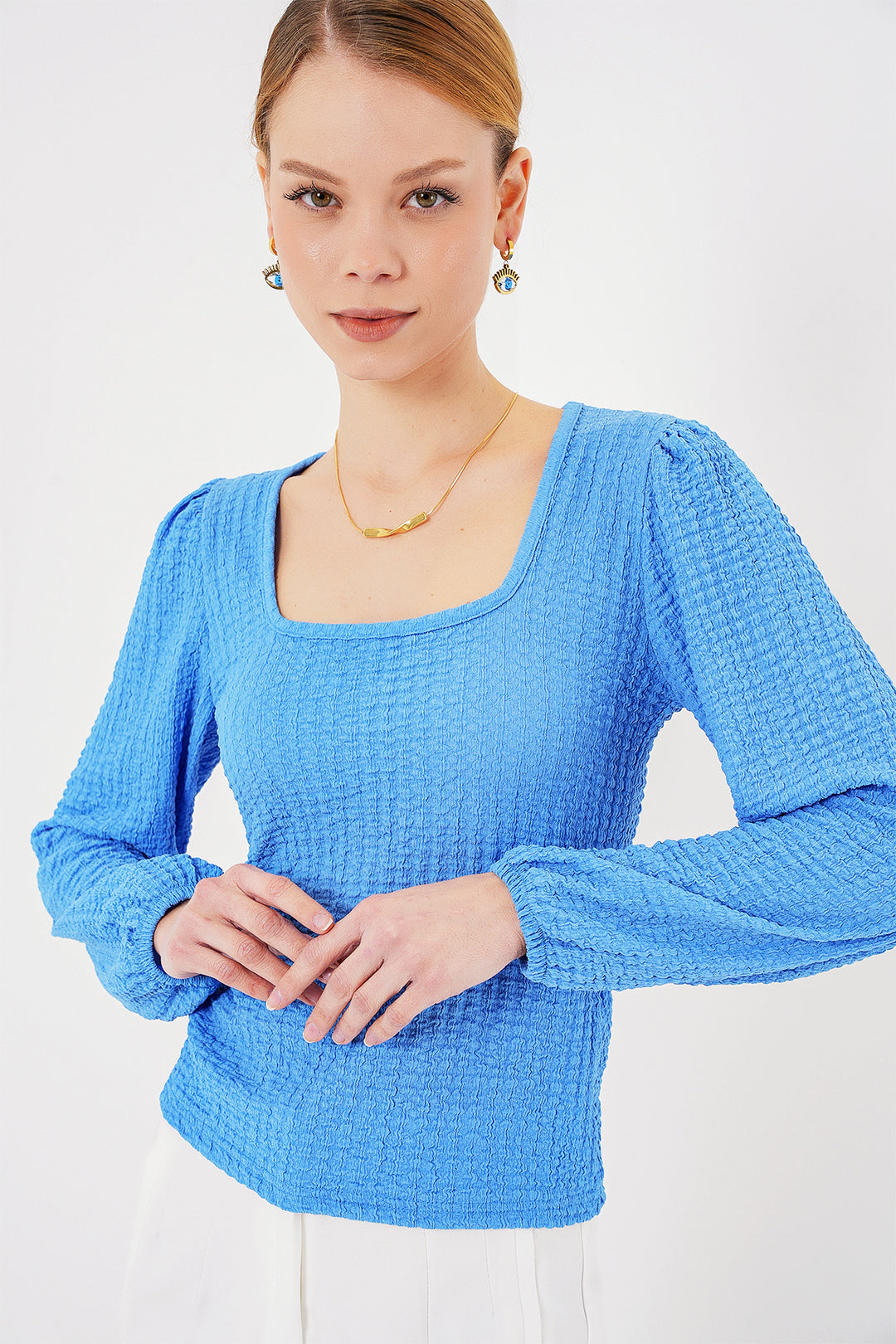 Bigdart 0442 Blouse à Manches Longues - Bleu roi