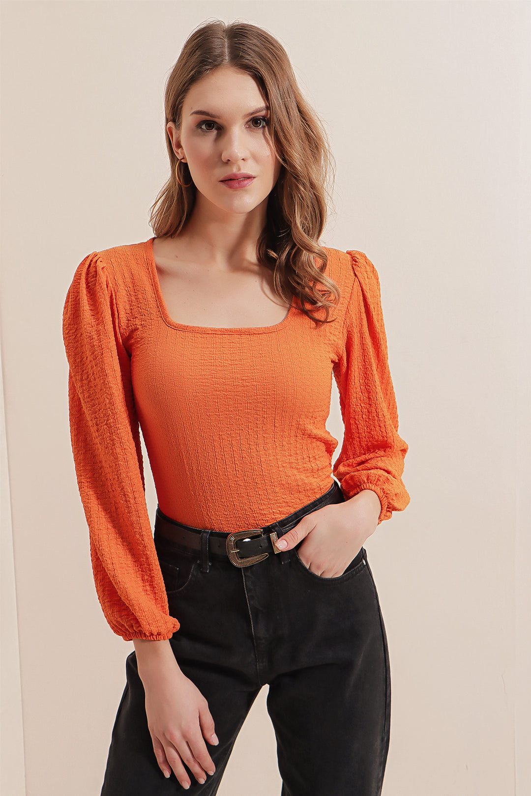 Bigdart 0442 Blouse à Manches Longues - Orange