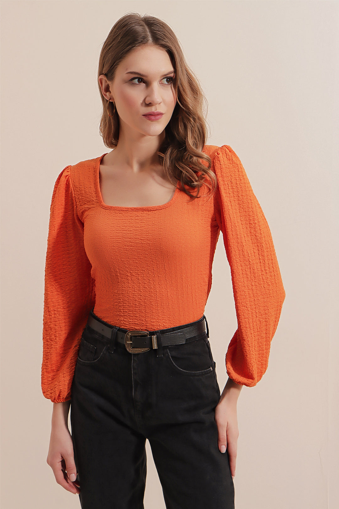 Bigdart 0442 Blouse à Manches Longues - Orange