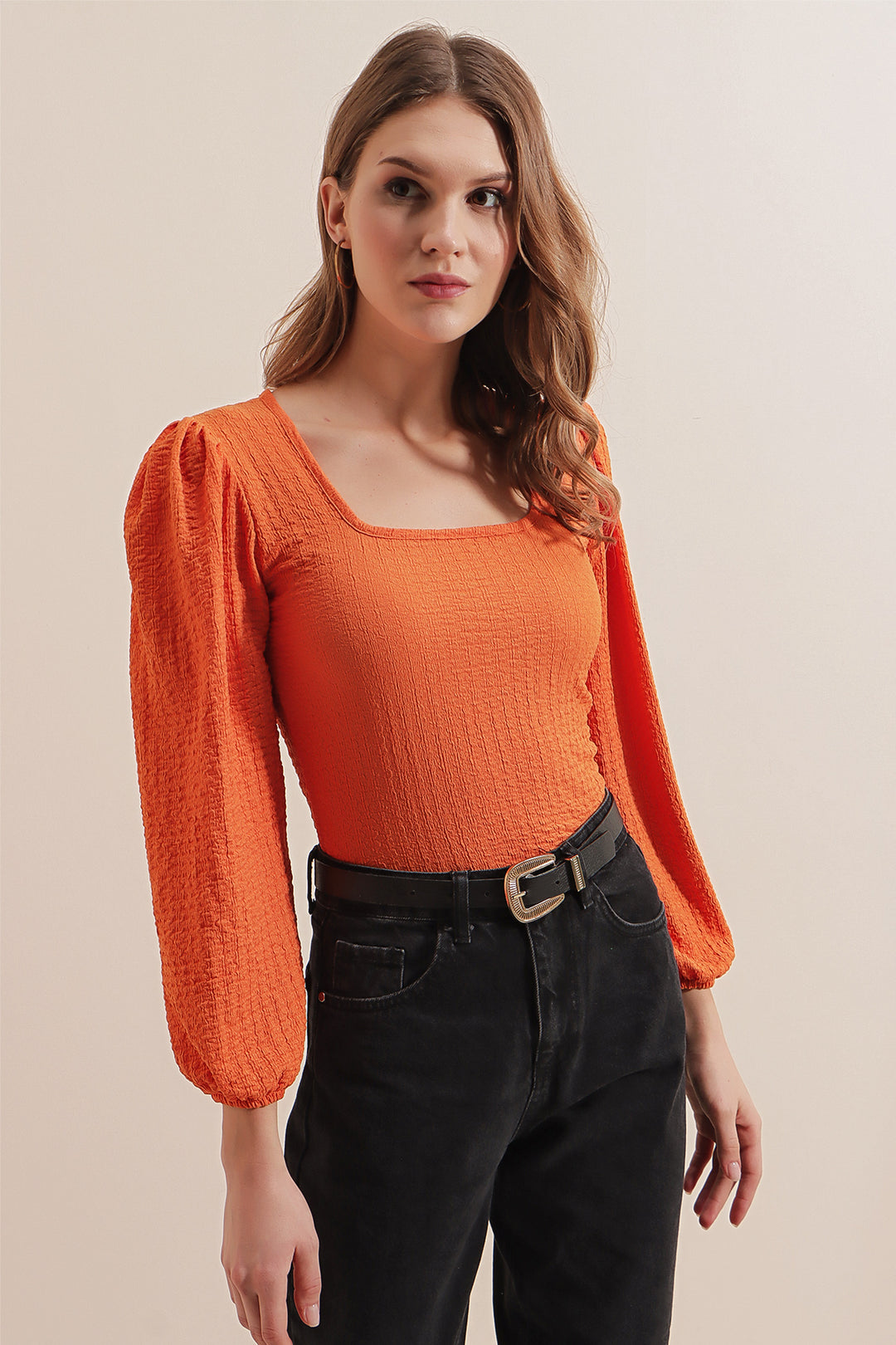 Bigdart 0442 Blouse à Manches Longues - Orange