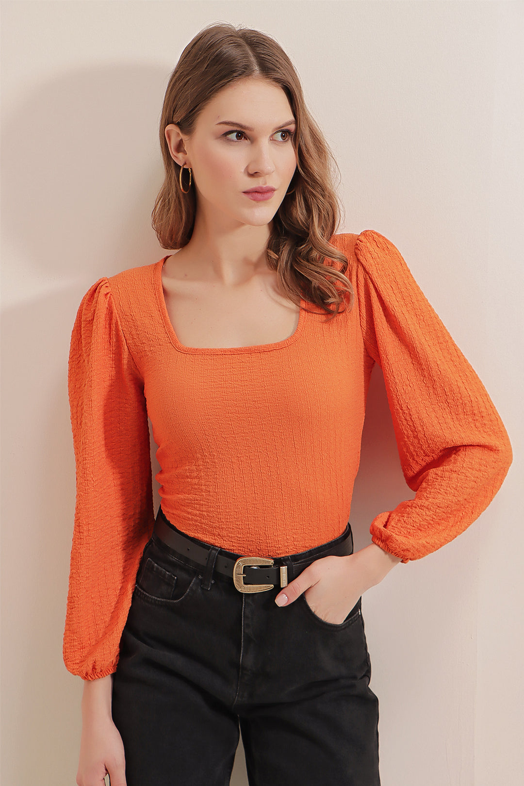 Bigdart 0442 Blouse à Manches Longues - Orange