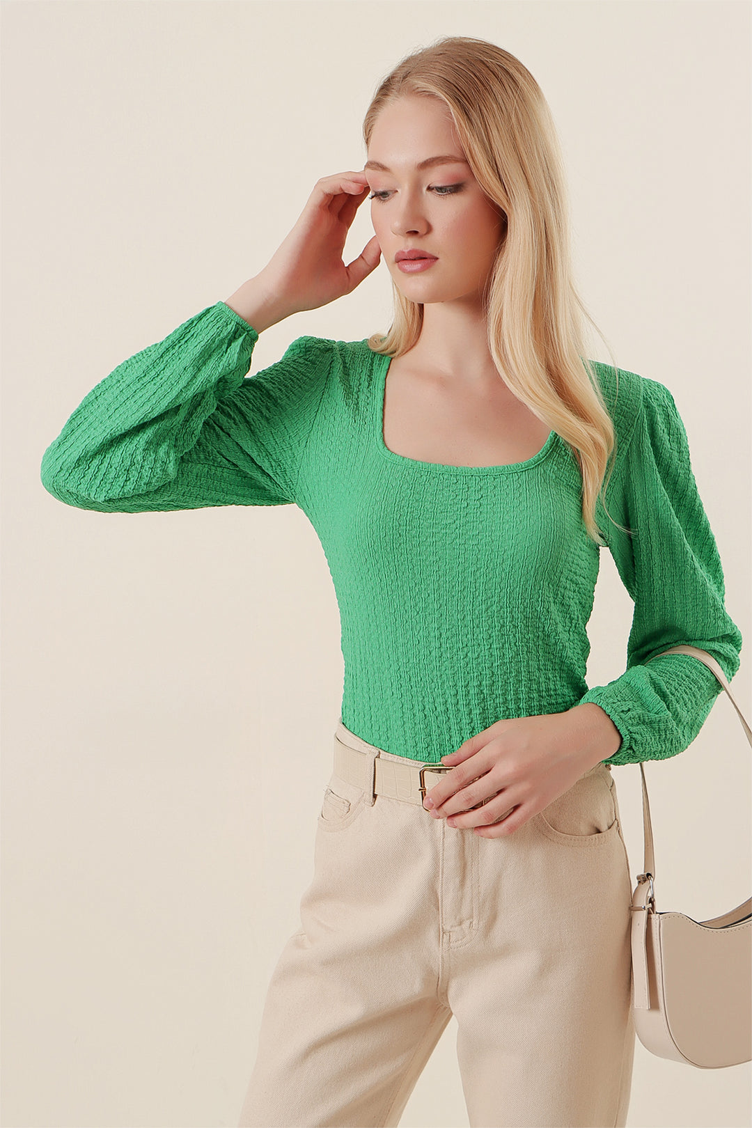 Bigdart 0442 Blouse à manches longues - Vert