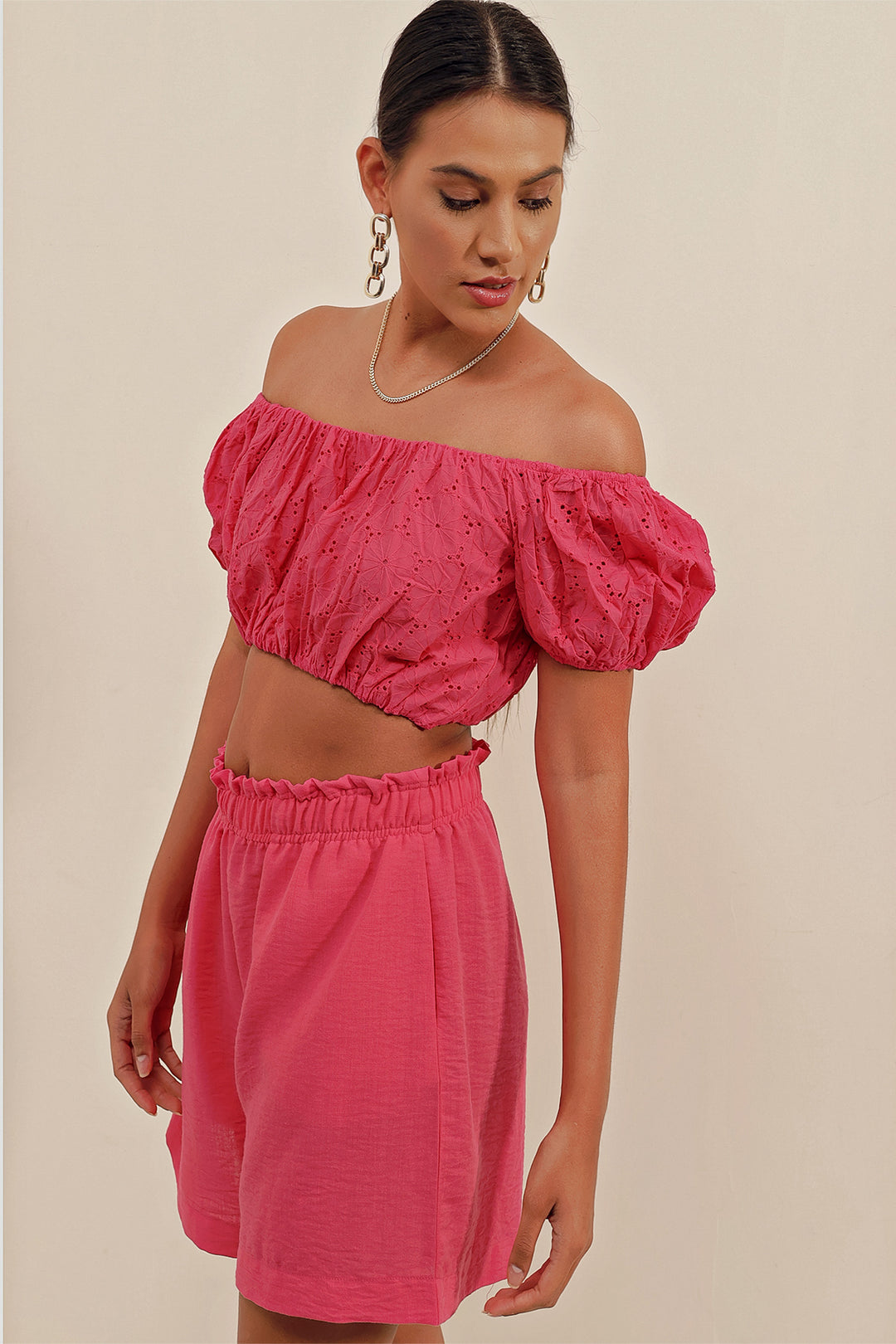Bigdart 0481 Blouse Sans Manches à Volants - Fuchsia