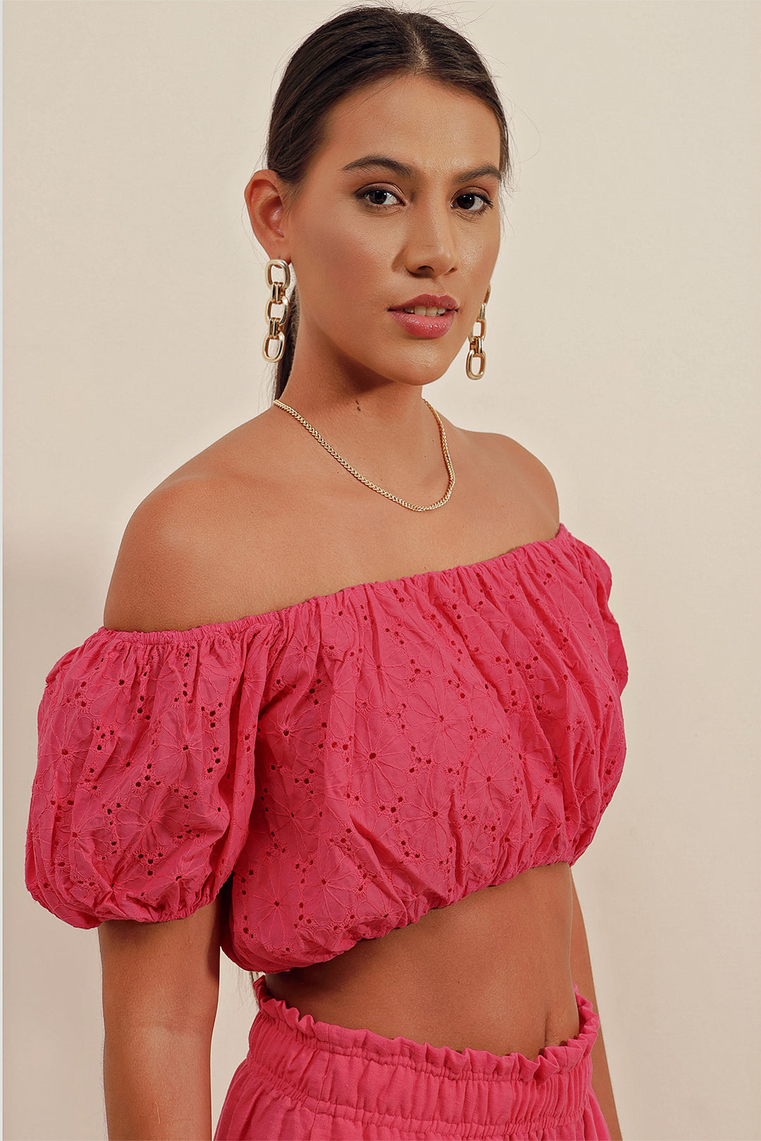 Bigdart 0481 Blouse Sans Manches à Volants - Fuchsia