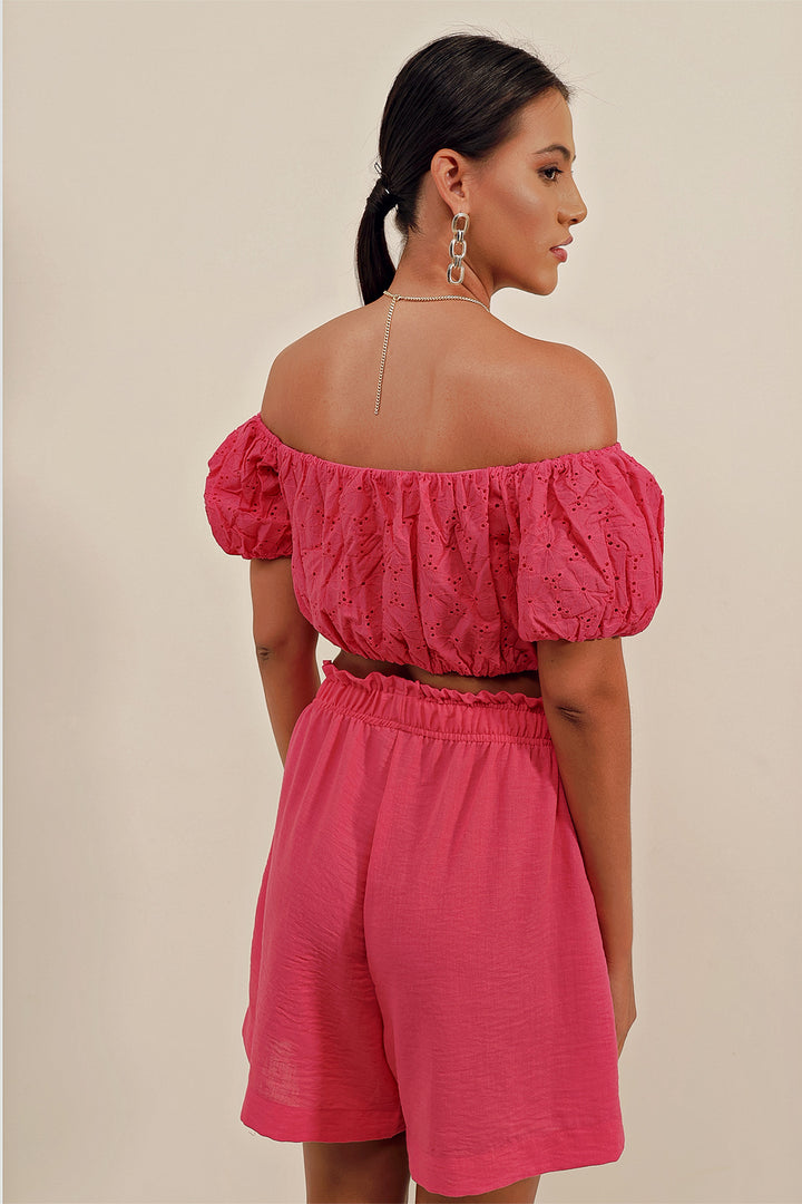 Bigdart 0481 Blouse Sans Manches à Volants - Fuchsia