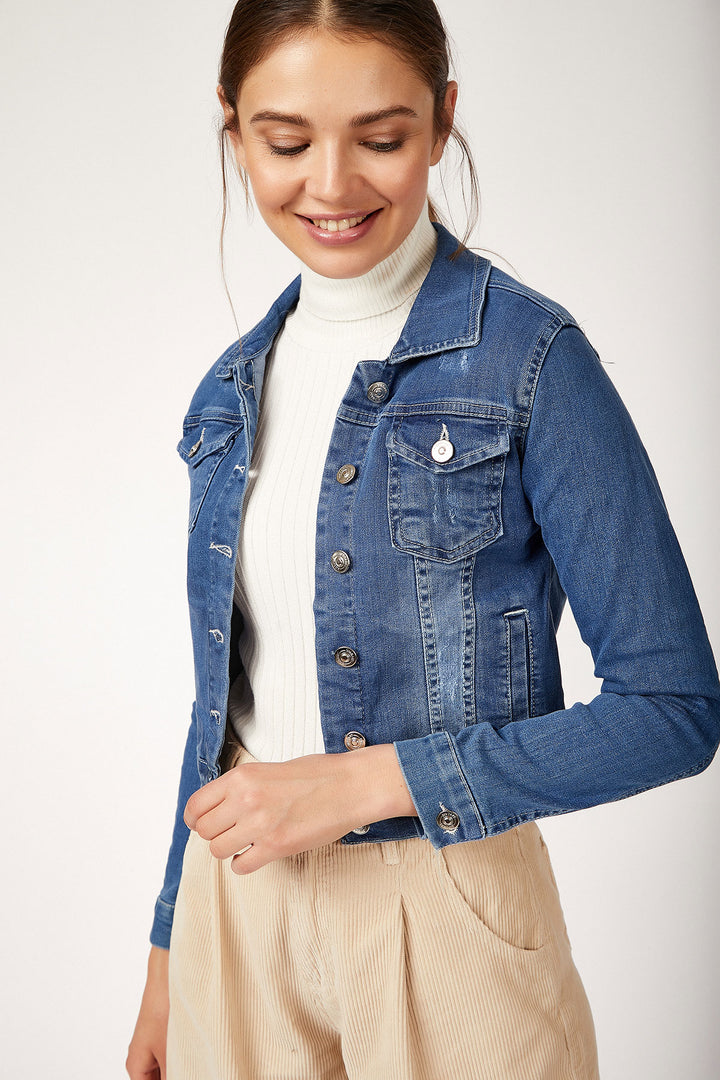 Bigdart 0612 Veste en jean à poches - Bleu