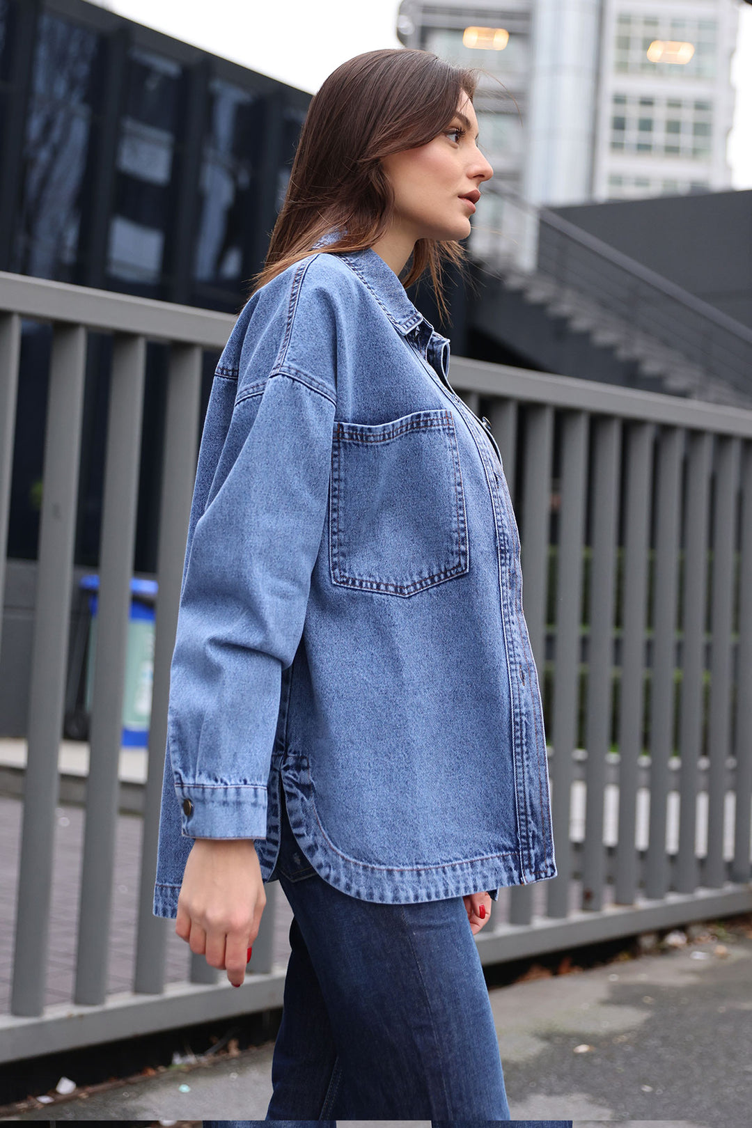Bigdart 0613 Veste en jean avec poches - Bleu foncé