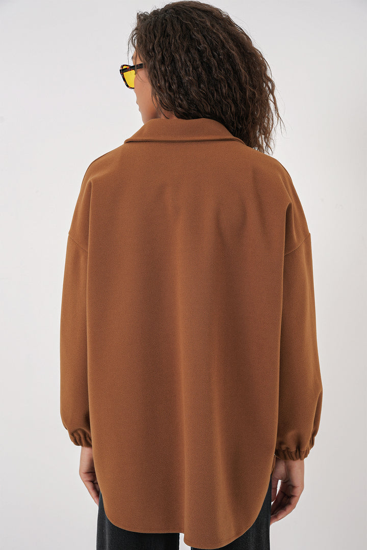 Bigdart 0674 Chemise oversize à poches - Tabac