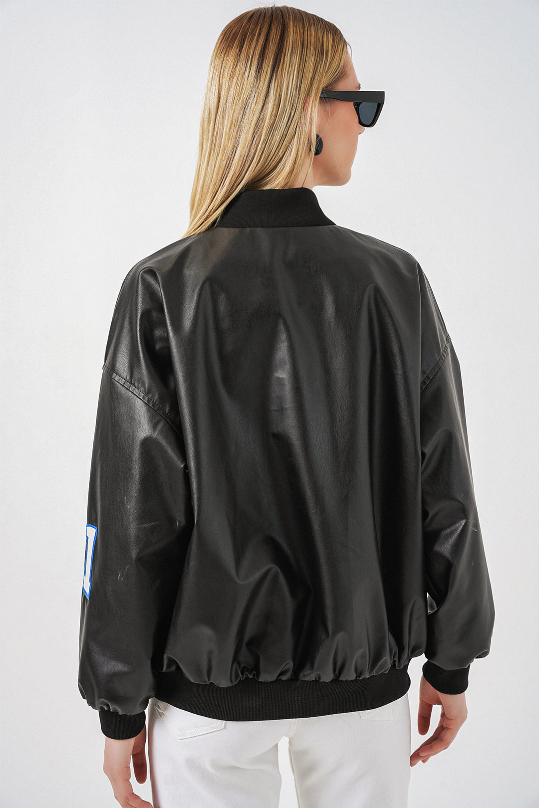 Bigdart 0698 Veste Bomber en Cuir Synthétique Imprimée - Bordeaux