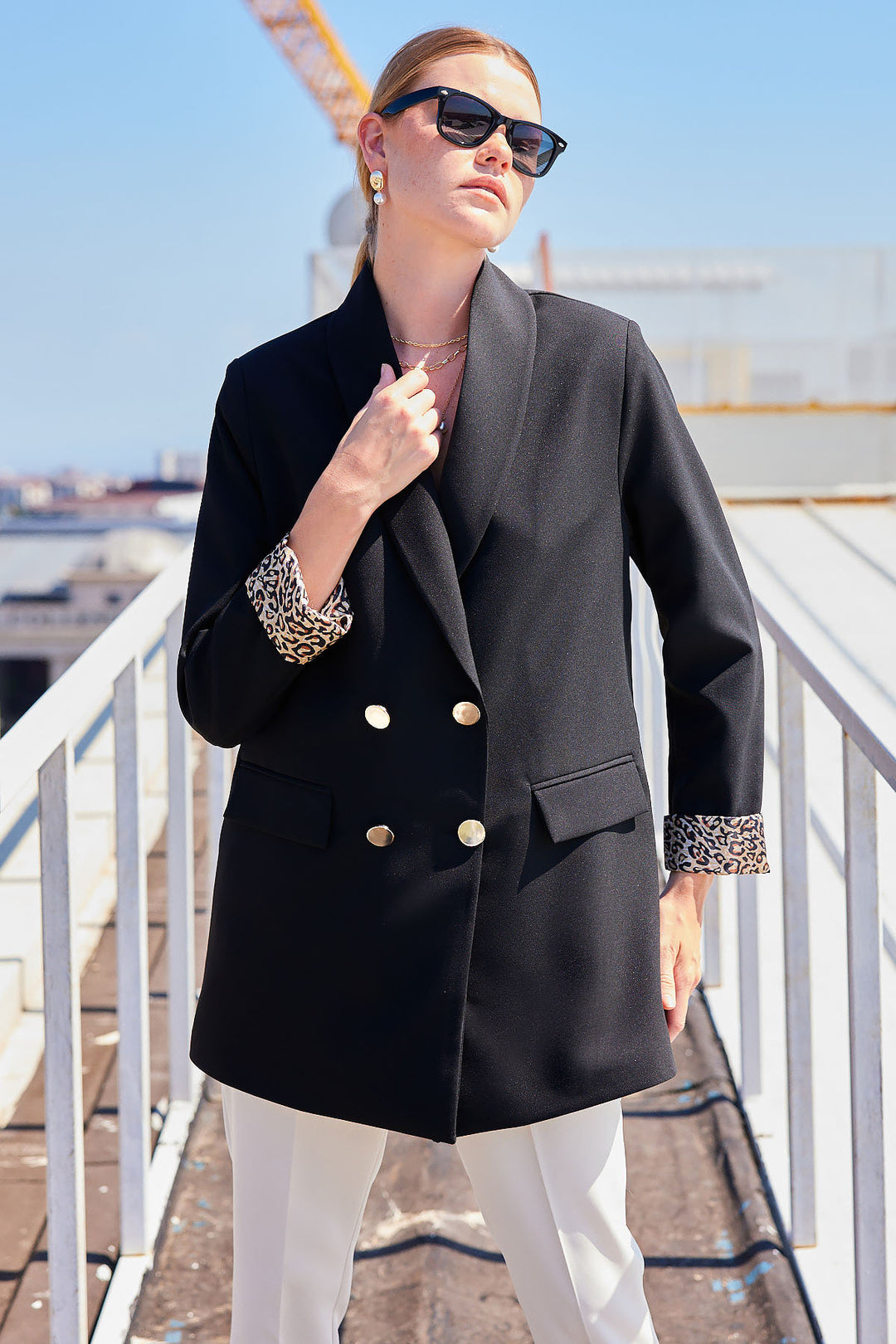 Bigdart 0704 Veste blazer avec détails de boutons - Noir